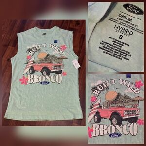 Hybrid Apparel Mint Green Ford 'Built Wild Bronco' Graphic Tank Top